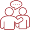 Services and Support – Support Icon of two people engaged in conversation