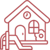 Icon of a daycare with a slide