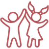 Icon of two children with their hands together