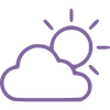 Summer Learning – Clouds Icon of a cloud in front of the Sun
