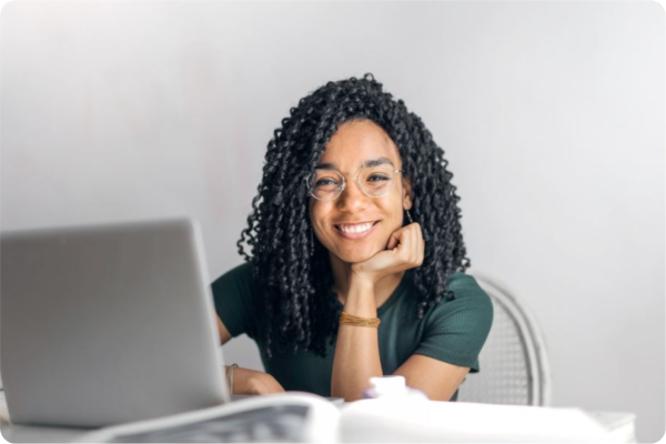 Student with laptop